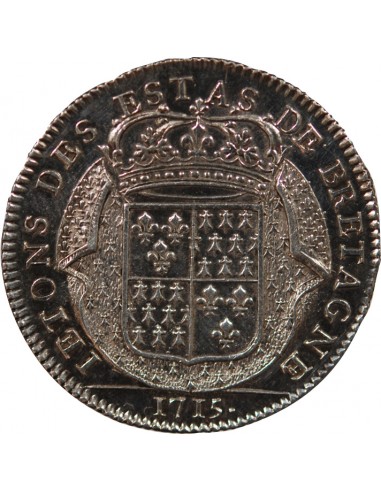 ETATS DE BRETAGNE, LOUIS XIV – JETON ARGENT 1715 SAINT BRIEUC Daniel 72