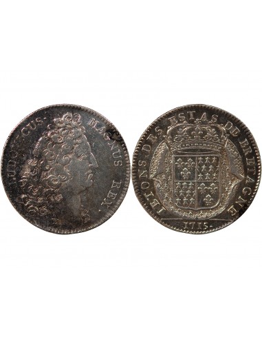 ETATS DE BRETAGNE, LOUIS XIV – JETON ARGENT 1715 SAINT BRIEUC Daniel 73