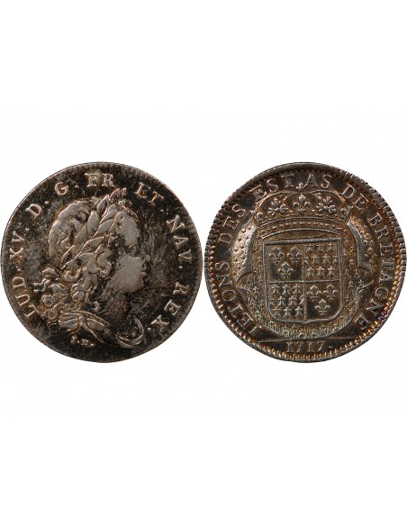 ETATS DE BRETAGNE, LOUIS XV – JETON ARGENT 1717 DINAN Daniel 74