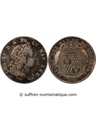 ETATS DE BRETAGNE, LOUIS XV – JETON ARGENT 1717 DINAN Daniel 74