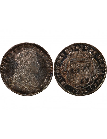 ETATS DE BRETAGNE, LOUIS XV – JETON ARGENT 1722 NANTES Daniel 76