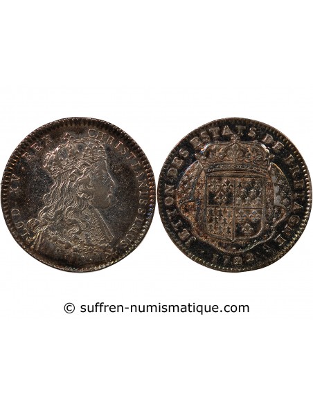 ETATS DE BRETAGNE, LOUIS XV – JETON ARGENT 1722 NANTES Daniel 76