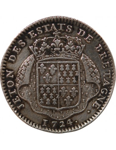 ETATS DE BRETAGNE, LOUIS XV – JETON ARGENT 1722 NANTES Daniel 76