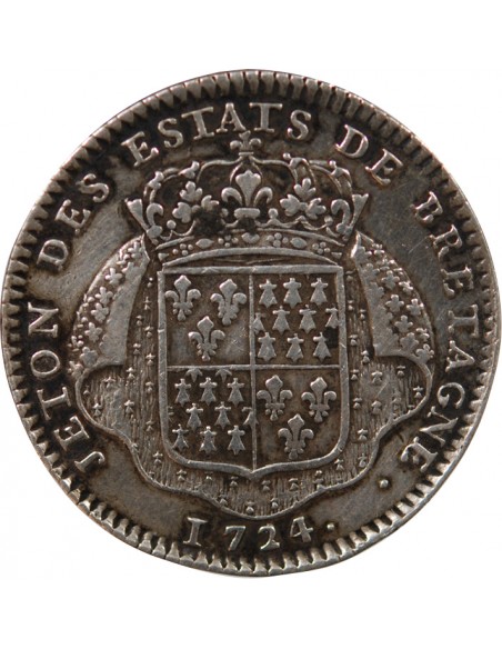 ETATS DE BRETAGNE, LOUIS XV – JETON ARGENT 1722 NANTES Daniel 76