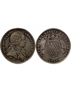 ETATS DE BRETAGNE, LOUIS XV – JETON ARGENT 1722 NANTES Daniel 76 2