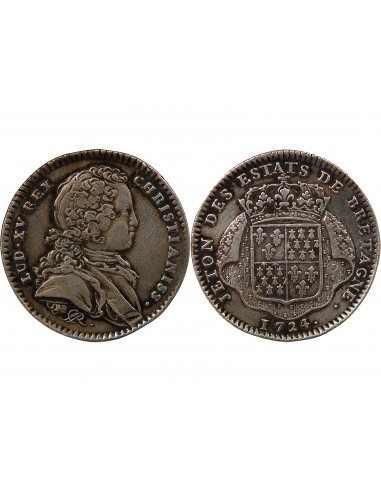 ETATS DE BRETAGNE, LOUIS XV – JETON ARGENT 1722 NANTES Daniel 76