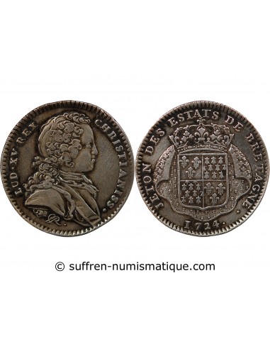 ETATS DE BRETAGNE, LOUIS XV – JETON ARGENT 1722 NANTES Daniel 76