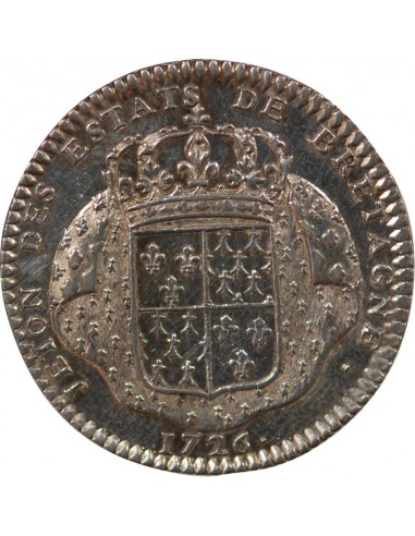 ETATS DE BRETAGNE, LOUIS XV – JETON ARGENT 1726 SAINT BRIEUC Daniel 79