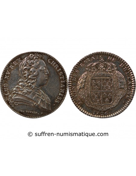 ETATS DE BRETAGNE, LOUIS XV – JETON ARGENT 1726 SAINT BRIEUC Daniel 80