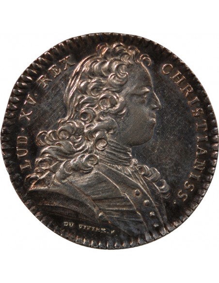 ETATS DE BRETAGNE, LOUIS XV – JETON ARGENT 1728 RENNES Daniel 82