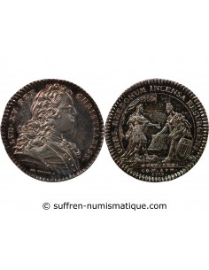 ETATS DE BRETAGNE, LOUIS XV – JETON ARGENT 1728 RENNES Daniel 82