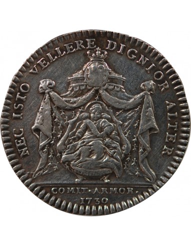 ETATS DE BRETAGNE, LOUIS XV – JETON ARGENT 1730 SAINT BRIEUC Daniel 84