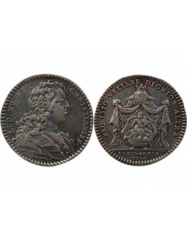 ETATS DE BRETAGNE, LOUIS XV – JETON ARGENT 1730 SAINT BRIEUC Daniel 84