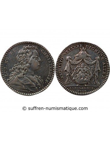 ETATS DE BRETAGNE, LOUIS XV – JETON ARGENT 1730 SAINT BRIEUC Daniel 84