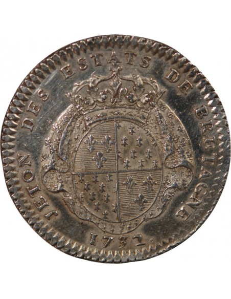 ETATS DE BRETAGNE, LOUIS XV – JETON ARGENT 1732 RENNES Daniel 86