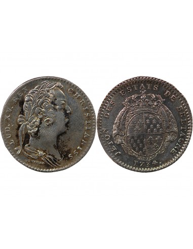 ETATS DE BRETAGNE, LOUIS XV – JETON ARGENT 1734 RENNES Daniel 87/88