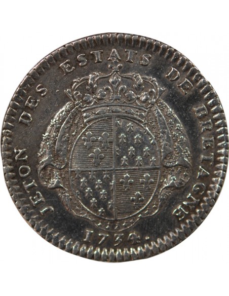 Louis XV 1 jeton Argent 1734 9 Rennes