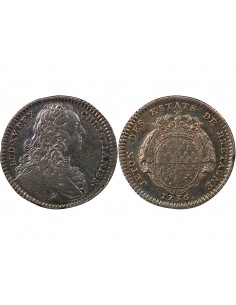ETATS DE BRETAGNE, LOUIS XV – JETON ARGENT 1736 RENNES Daniel 89 2