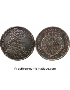 ETATS DE BRETAGNE, LOUIS XV – JETON ARGENT 1738 RENNES Daniel 90