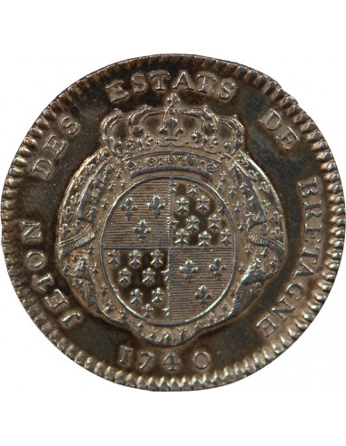 ETATS DE BRETAGNE, LOUIS XV – JETON ARGENT 1740 RENNES Daniel 92