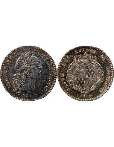 ETATS DE BRETAGNE, LOUIS XV – JETON ARGENT 1740 RENNES Daniel 92