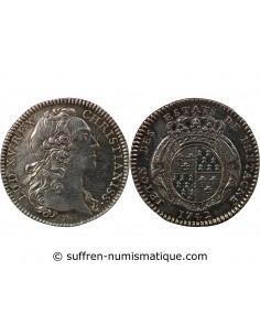 ETATS DE BRETAGNE, LOUIS XV – JETON ARGENT 1742 RENNES Daniel 93