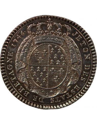 ETATS DE BRETAGNE, LOUIS XV – JETON ARGENT 1746 RENNES Daniel 97