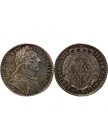 ETATS DE BRETAGNE, LOUIS XV – JETON ARGENT 1746 RENNES Daniel 97