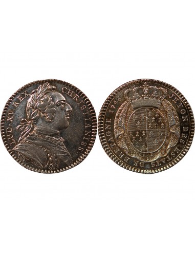 ETATS DE BRETAGNE, LOUIS XV – JETON ARGENT 1746 RENNES Daniel 97