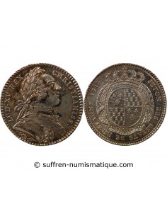 ETATS DE BRETAGNE, LOUIS XV – JETON ARGENT 1748 RENNES Daniel 99