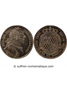 ETATS DE BRETAGNE, LOUIS XV – JETON ARGENT 1750 RENNES Daniel 100
