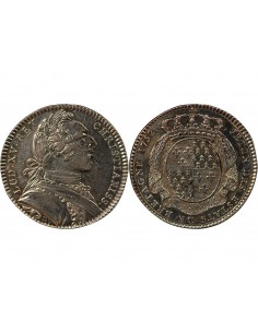 ETATS DE BRETAGNE, LOUIS XV – JETON ARGENT 1752 RENNES Daniel 101 2