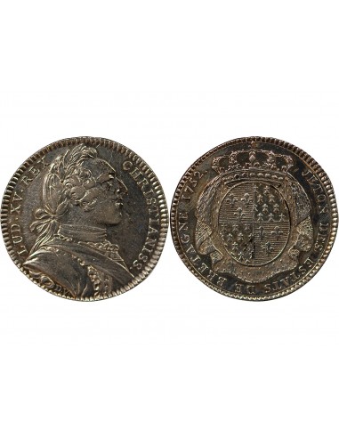 ETATS DE BRETAGNE, LOUIS XV – JETON ARGENT 1752 RENNES Daniel 101