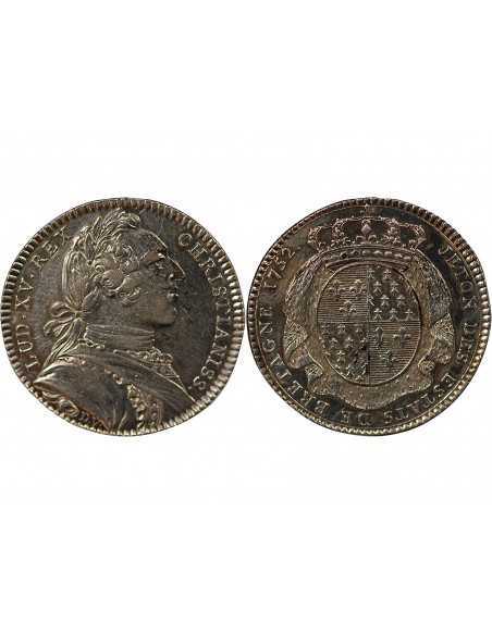 ETATS DE BRETAGNE, LOUIS XV – JETON ARGENT 1752 RENNES Daniel 101