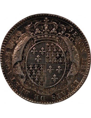 ETATS DE BRETAGNE, LOUIS XV – JETON ARGENT 1754 RENNES Daniel 102