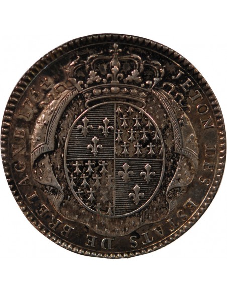 ETATS DE BRETAGNE, LOUIS XV – JETON ARGENT 1754 RENNES Daniel 102