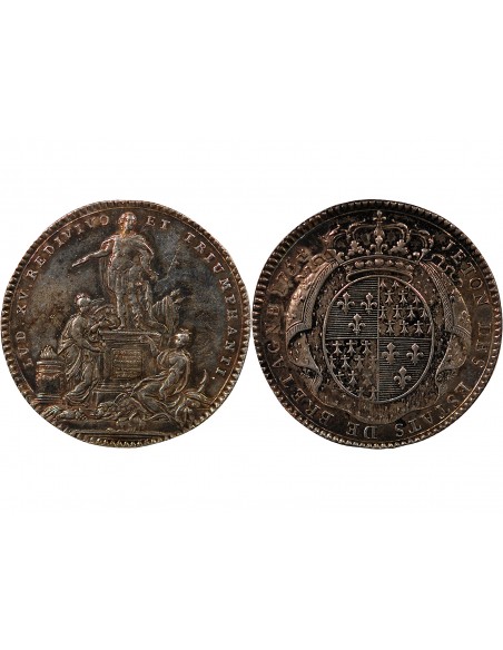 ETATS DE BRETAGNE, LOUIS XV – JETON ARGENT 1754 RENNES Daniel 102