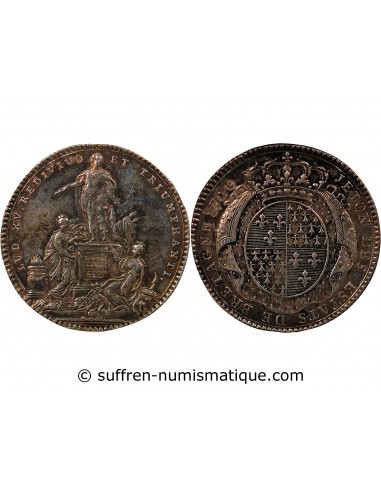 ETATS DE BRETAGNE, LOUIS XV – JETON ARGENT 1754 RENNES Daniel 102