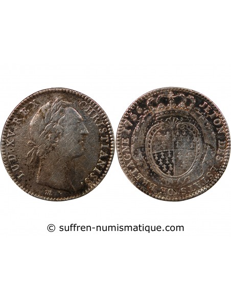 ETATS DE BRETAGNE, LOUIS XV – JETON ARGENT 1756 RENNES Daniel 103