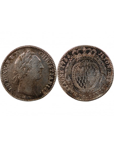 ETATS DE BRETAGNE, LOUIS XV – JETON ARGENT 1756 RENNES Daniel 103