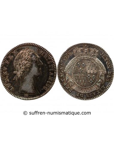 ETATS DE BRETAGNE, LOUIS XV – JETON ARGENT 1758 SAINT BRIEUC Daniel 105