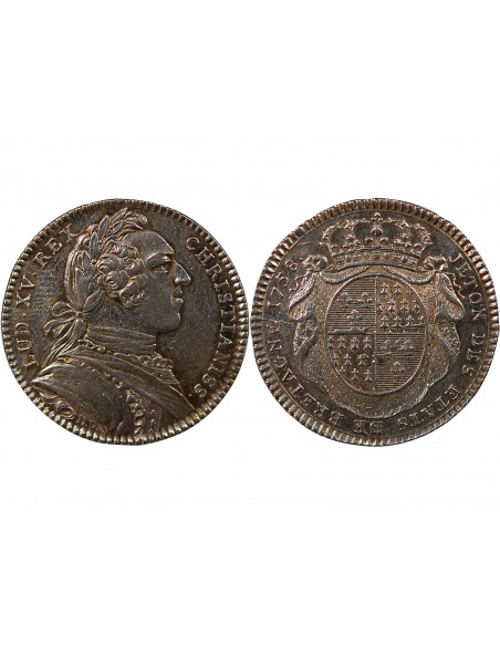 ETATS DE BRETAGNE, LOUIS XV – JETON ARGENT 1758 SAINT BRIEUC Daniel 107
