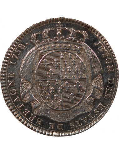 ETATS DE BRETAGNE, LOUIS XV – JETON ARGENT 1758 SAINT BRIEUC Daniel 106