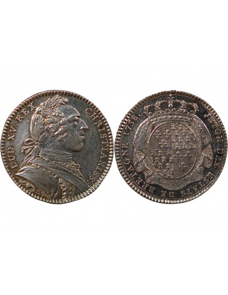 ETATS DE BRETAGNE, LOUIS XV – JETON ARGENT 1758 SAINT BRIEUC Daniel 106