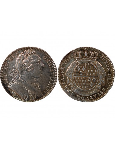 ETATS DE BRETAGNE, LOUIS XV – JETON ARGENT 1758 SAINT BRIEUC Daniel 109