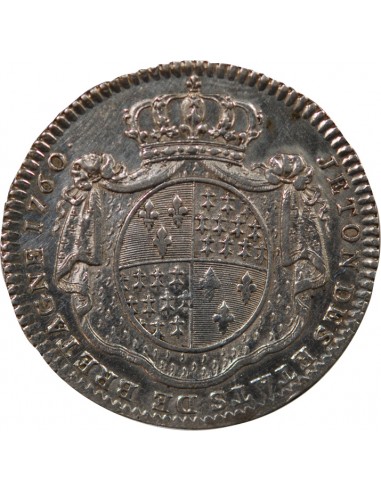 ETATS DE BRETAGNE, LOUIS XV – JETON ARGENT 1760 NANTES Daniel 110