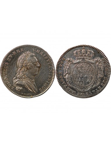 ETATS DE BRETAGNE, LOUIS XV – JETON ARGENT 1760 NANTES Daniel 110
