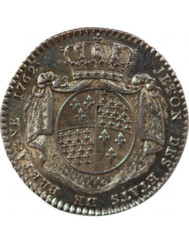 ETATS DE BRETAGNE, LOUIS XV – JETON ARGENT 1762 RENNES Daniel 112