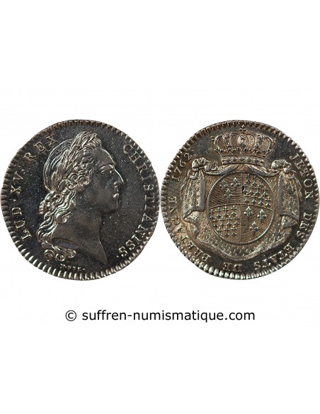 ETATS DE BRETAGNE, LOUIS XV – JETON ARGENT 1762 RENNES Daniel 112