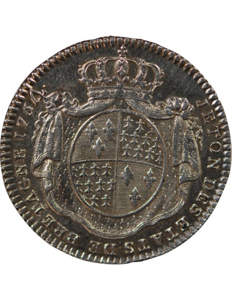 ETATS DE BRETAGNE, LOUIS XV – JETON ARGENT 1764 RENNES Daniel 113